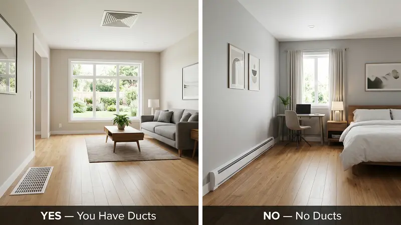 How to tell if you have ductwork: vents in floor vs baseboard heaters